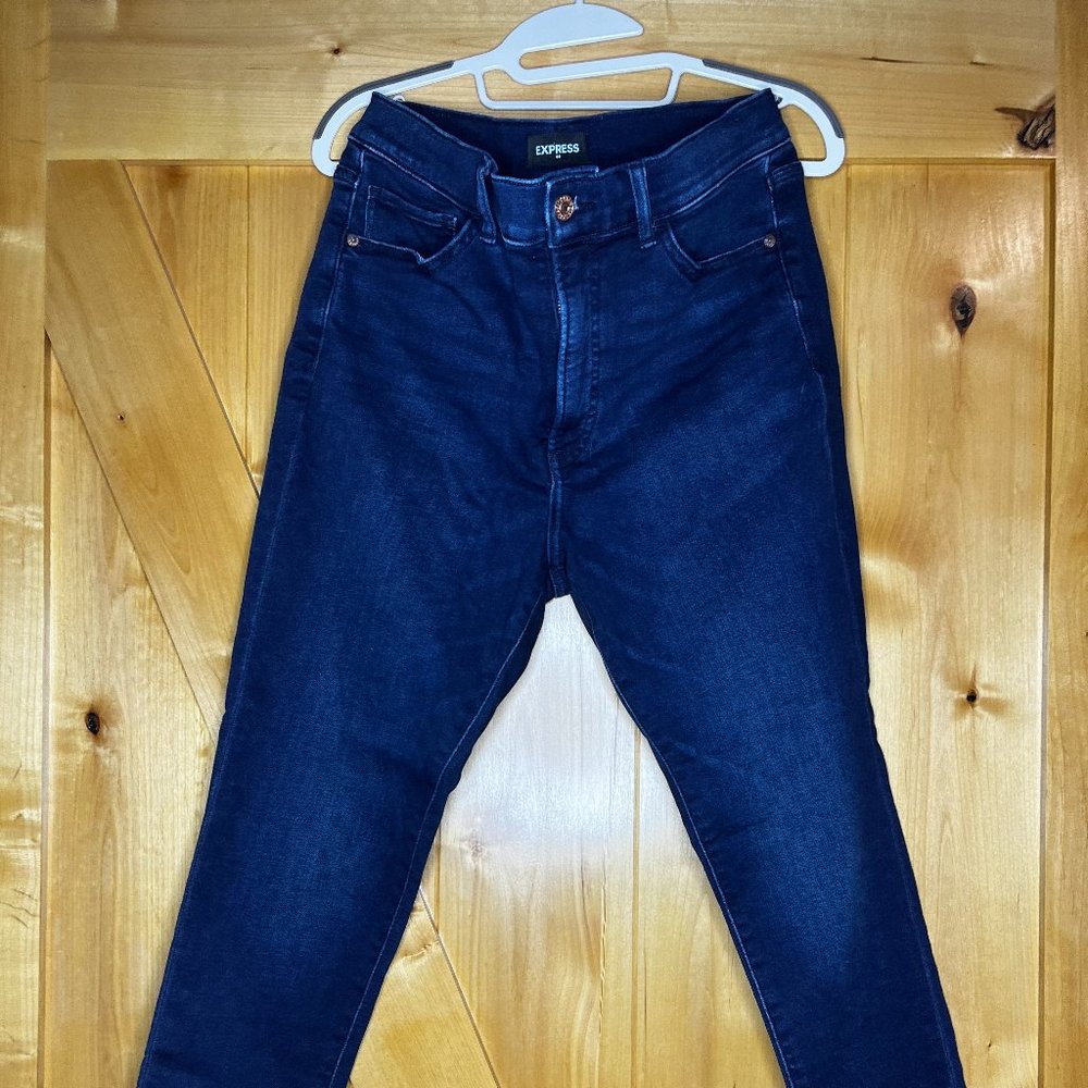 Express Skinny High Rise Dark Wash Jeans